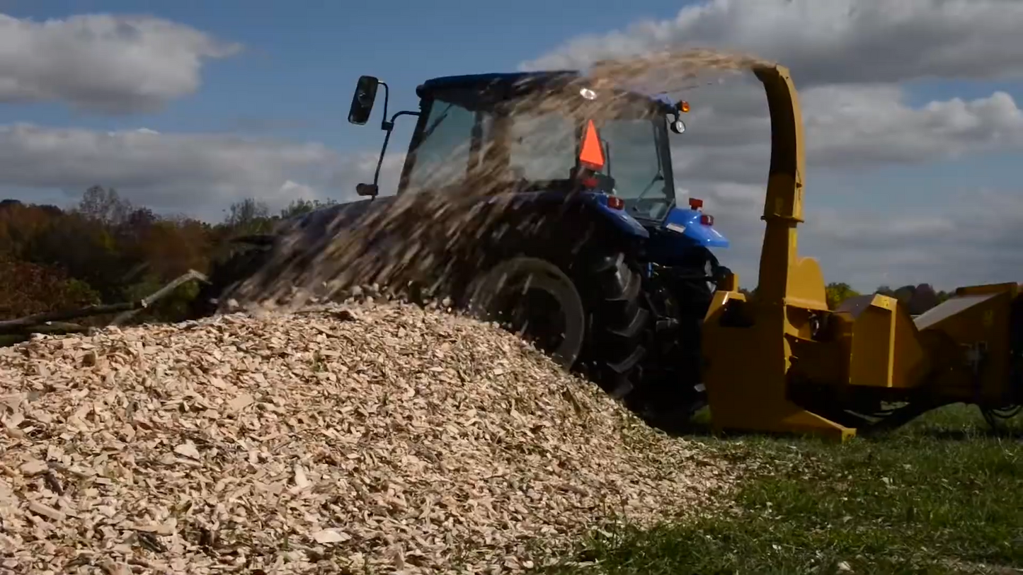 Wallenstein | Wood Chipper | Model BX102R, BX102RI & BX102RPI | Rotor Diameter 36" | Capacity 10" | Horsepower 75-120 HP | For Tractors