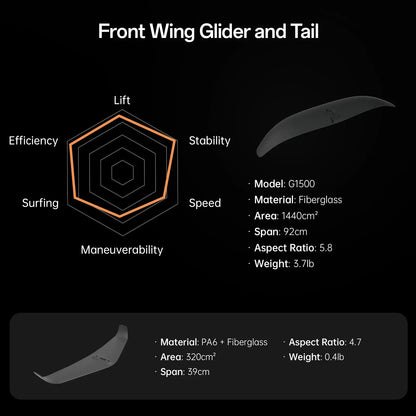 Waydoo Flyer EVO Lite eFoil | 90L EPP Board | 4000W | 1800Wh Battery | Glider G1500 Wing