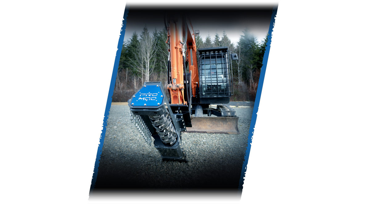 Promac Forestry Mulcher | Model LSM Series | Cutting Width 30" | 10–23 GPM | 5+ Tons | For Mini Excavator