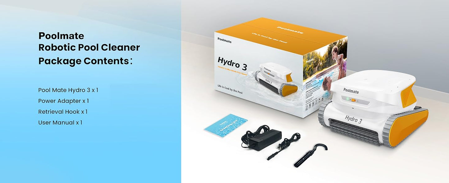 Chasing Cleaner Hydro 3 Cordless Essential Pool Cleaner | Pool Size 860.8–1076 Sq.ft | Charging Time 4 H | Battery Time 200 Min