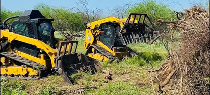 Hebbronville Machine Shop 8' & 12' Winged Skid-Steer Stacking Rakes For Dozer