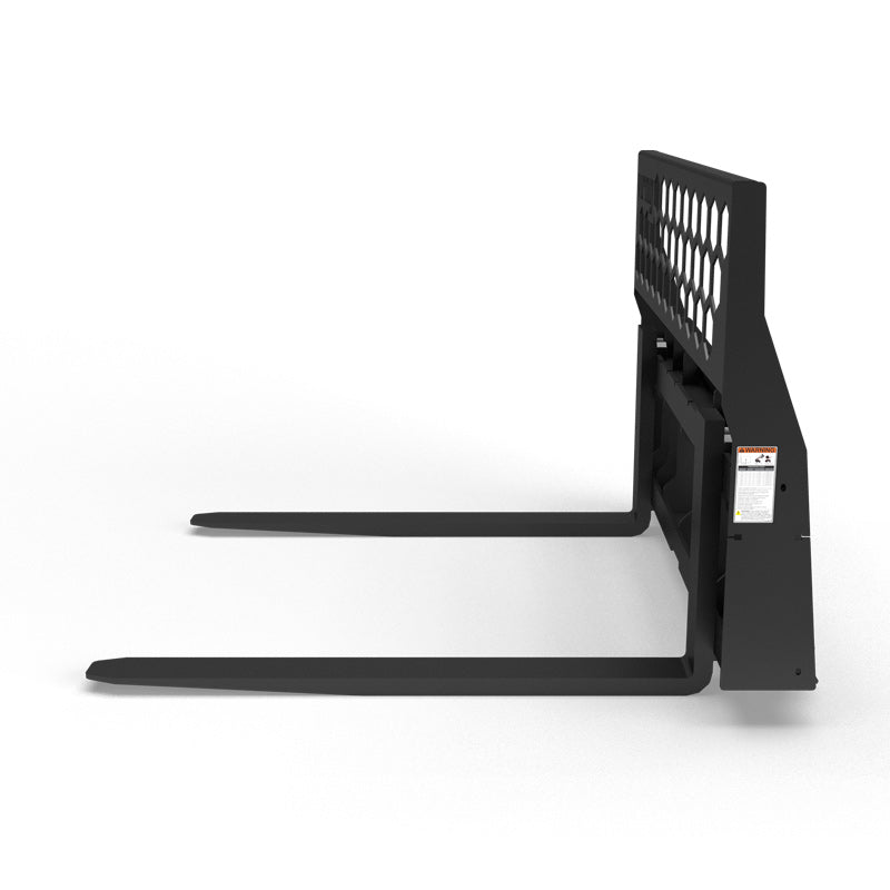 Virnig Wide Rail Pallet Fork: Hex-Guard | Models WPFHG4240 To WPFHG4862 | Tine Length 42" To 72" | Widths 54.5" To 59.5" | Hydraulic Flow 15 To 25 GPM | For Skid Steer