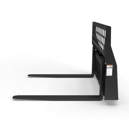 Virnig Wide Rail Pallet Fork: Hex-Guard | Models WPFHG4240 To WPFHG4862 | Tine Length 42" To 72" | Widths 54.5" To 59.5" | Hydraulic Flow 15 To 25 GPM | For Skid Steer