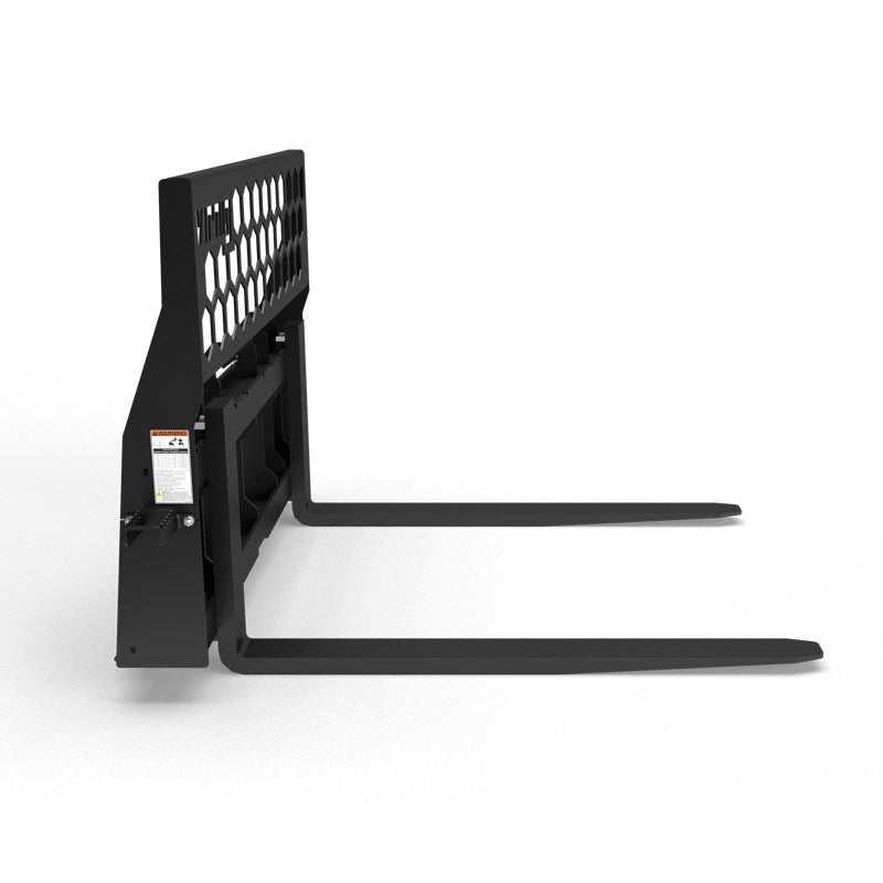 Virnig Wide Rail Pallet Fork: Hex-Guard | Models WPFHG4240 To WPFHG4862 | Tine Length 42" To 72" | Widths 54.5" To 59.5" | Hydraulic Flow 15 To 25 GPM | For Skid Steer