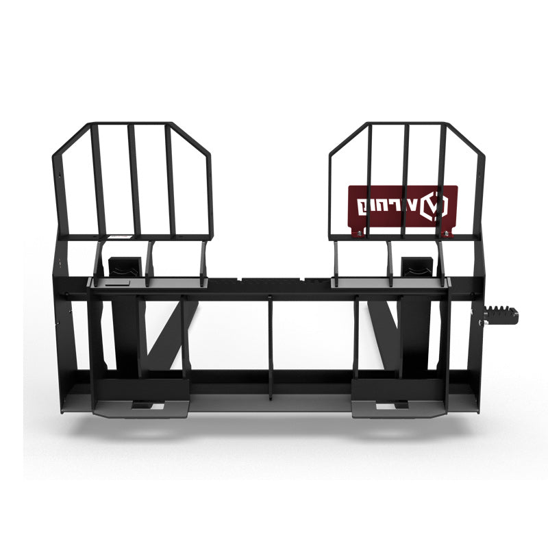 Virnig Wide Rail Walk-Through Pallet Fork | Models WPFWT4240 To WPFWT4862 | Tine Length 42" To 72" | Widths 54.5" To 59.5" | Hydraulic Flow 15 To 25 GPM | For Skid Steer