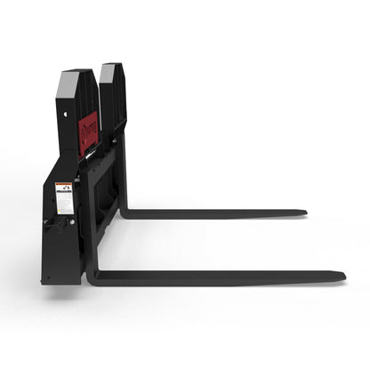 Virnig Wide Rail Walk-Through Pallet Fork | Models WPFWT4240 To WPFWT4862 | Tine Length 42" To 72" | Widths 54.5" To 59.5" | Hydraulic Flow 15 To 25 GPM | For Skid Steer