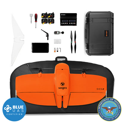 Wingtra | Wingtra One GEN II | VTOL Mapping Drone | 61 MP | Up to 59 Min Flight Time | 16 m/s Flight Speed  | 6-25 MP Camera GIS & Engineering