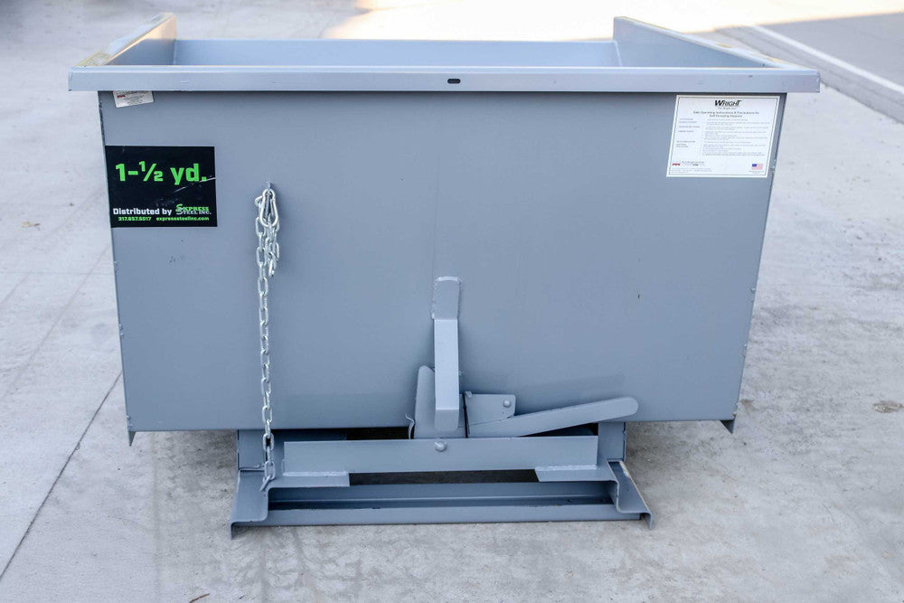 Express Steel 3/4 Yard Wright Self-Dumping Hopper | SKU 7555 | Width 39.75" | Fork Pocket 3" | Hydraulic Flow 10–20 GPM | For Forklifts & Skid Steers