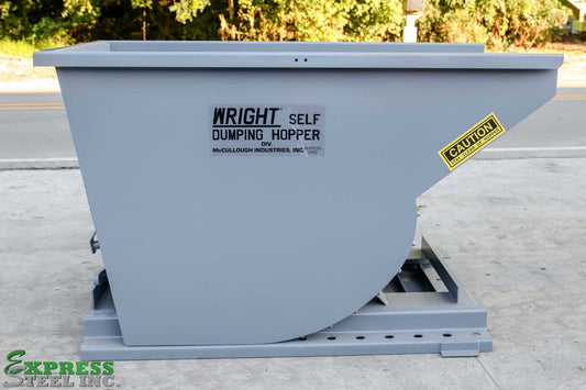 Express Steel 1 Yard Wright Self-Dumping Hopper | SKU 10055 | Width 63.5" | 3" Fork Slots | Hydraulic Flow 15–20 GPM | For Forklifts & Skid Steers