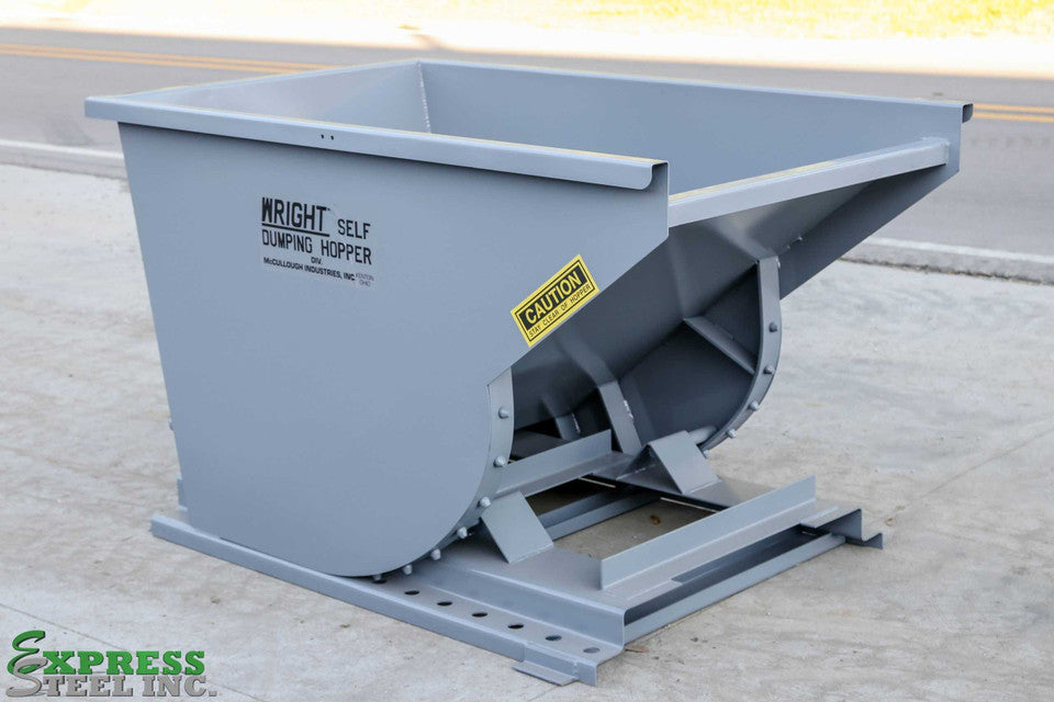 Express Steel 1 Yard Wright Self-Dumping Hopper | SKU 10055 | Width 63.5" | 3" Fork Slots | Hydraulic Flow 15–20 GPM | For Forklifts & Skid Steers