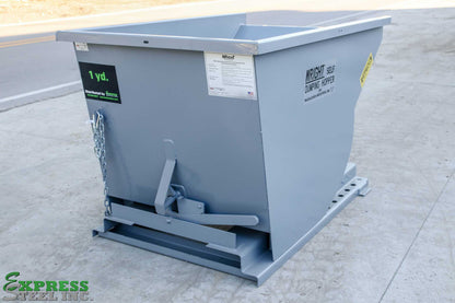 Express Steel 1 Yard Wright Self-Dumping Hopper | SKU 10055 | Width 63.5" | 3" Fork Slots | Hydraulic Flow 15–20 GPM | For Forklifts & Skid Steers