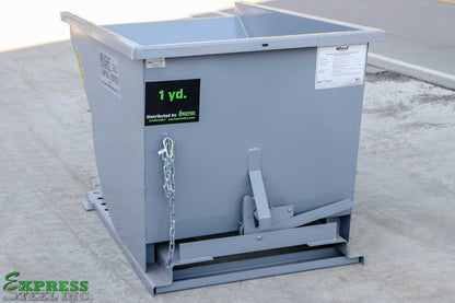 Express Steel 1 Yard Wright Self-Dumping Hopper | SKU 10055 | Width 63.5" | 3" Fork Slots | Hydraulic Flow 15–20 GPM | For Forklifts & Skid Steers