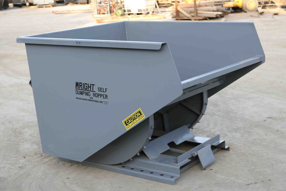 Express Steel 2 Yard Wright Bump Release Hopper | SKU 20055BR | Width 57.75" | Fork Pocket 3" | Hydraulic Flow 15–20 GPM | For Forklifts & Skid Steers