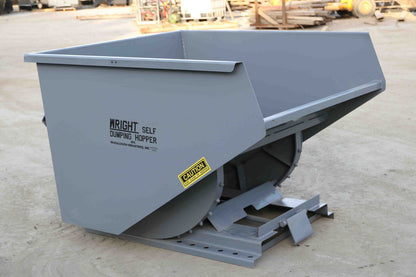 Express Steel 2 Yard Wright Bump Release Hopper | SKU 20055BR | Width 57.75" | Fork Pocket 3" | Hydraulic Flow 15–20 GPM | For Forklifts & Skid Steers