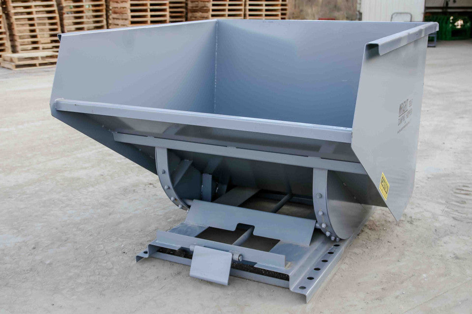 Express Steel 2 Yard Wright Bump Release Hopper | SKU 20055BR | Width 57.75" | Fork Pocket 3" | Hydraulic Flow 15–20 GPM | For Forklifts & Skid Steers