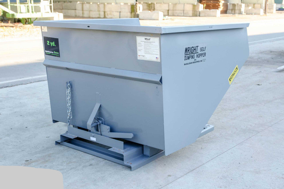 Express Steel 2 Yard Wright Self-Dumping Hopper | SKU 20055 | Width 64" | 3" Fork Slots | Hydraulic Flow 15–20 GPM | For Forklifts & Skid Steers
