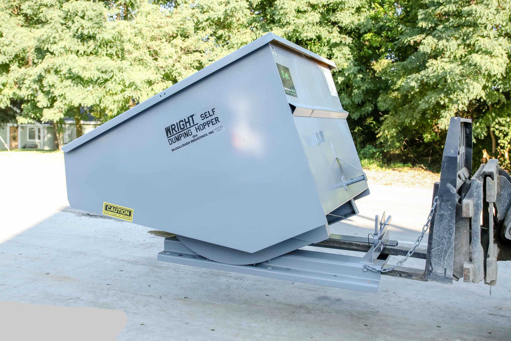 Express Steel 2 Yard Wright Self-Dumping Hopper | SKU 20055 | Width 64" | 3" Fork Slots | Hydraulic Flow 15–20 GPM | For Forklifts & Skid Steers