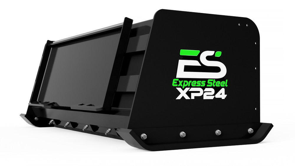Express Steel 6' Pullback Snow Pusher | Model XP24 | Width 72" | 25+ HP | 25 GPM | For Tractors, Mini & Full-Size Skid Steers, Loaders