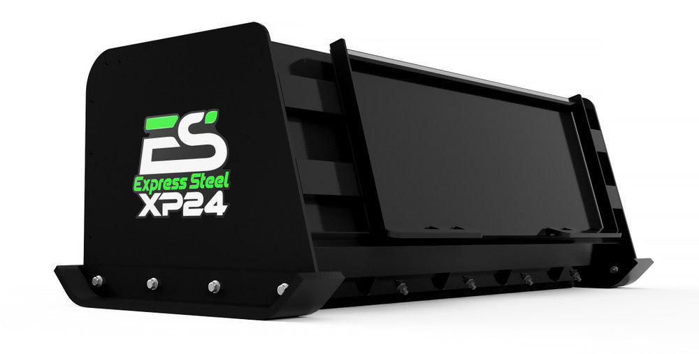 Express Steel 6' Pullback Snow Pusher | Model XP24 | Width 72" | 25+ HP | 25 GPM | For Tractors, Mini & Full-Size Skid Steers, Loaders