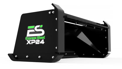 Express Steel 6' Pullback Snow Pusher | Model XP24 | Width 72" | 25+ HP | 25 GPM | For Tractors, Mini & Full-Size Skid Steers, Loaders
