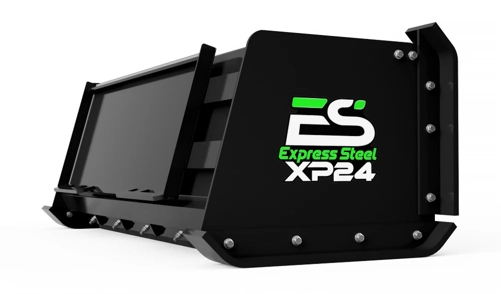 Express Steel 5' Pullback Snow Pusher | Model XP24 | Width 60" | 20+ HP | 25 GPM | For Tractors, Loaders, Mini & Full-Size Skid Steers