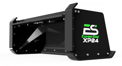 Express Steel 6' Pullback Snow Pusher | Model XP24 | Width 72" | 25+ HP | 25 GPM | For Tractors, Mini & Full-Size Skid Steers, Loaders