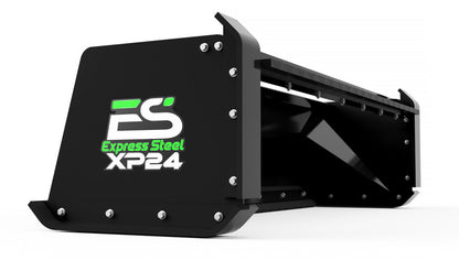 Express Steel 7' Pullback Snow Pusher | Model XP24 | Width 84" | 30+ HP | 25 GPM | For Tractors, Skid Steers & Loaders