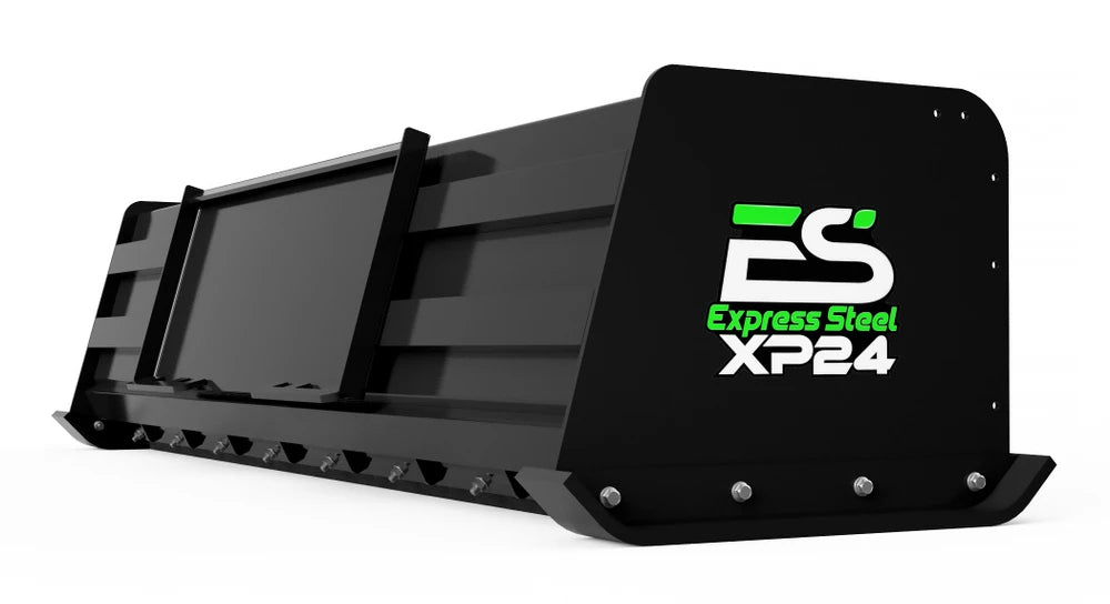 Express Steel 8' Pullback Snow Pusher | Model XP24 | Width 96" | 25 GPM | 35+ HP | For Skid Steers, Tractors & Loaders