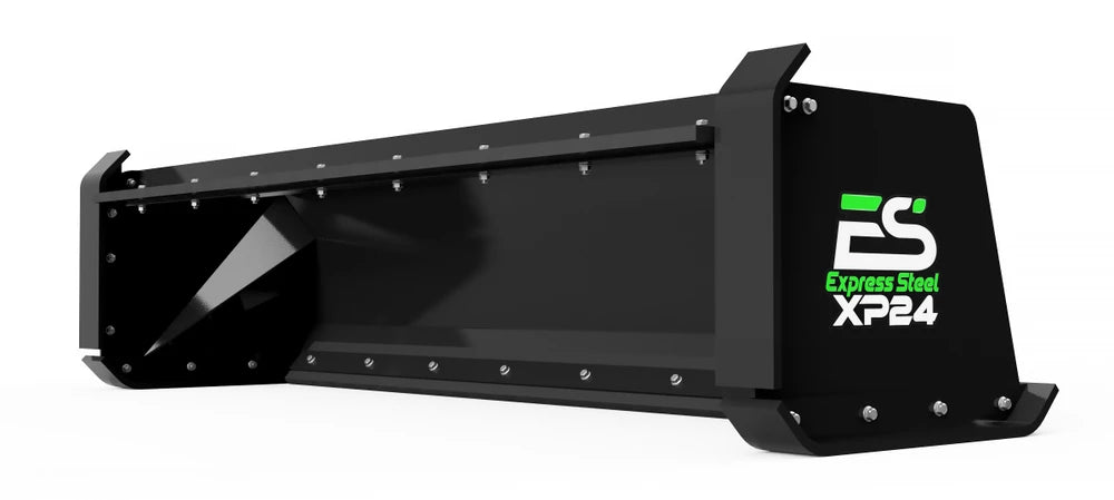 Express Steel 8' Pullback Snow Pusher | Model XP24 | Width 96" | 25 GPM | 35+ HP | For Skid Steers, Tractors & Loaders