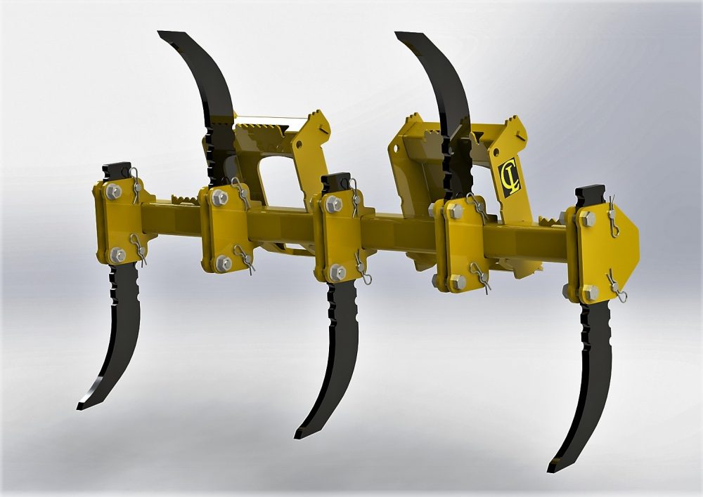 CL Fabrication Ripper | Model XR | Width 76" to 84" | Adjustable Tine Lengths 18” to 20” | For Skid Steer