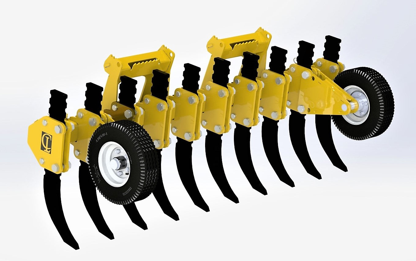 CL Fabrication Ripper | Model XR | Width 76" to 84" | Adjustable Tine Lengths 18” to 20” | For Skid Steer