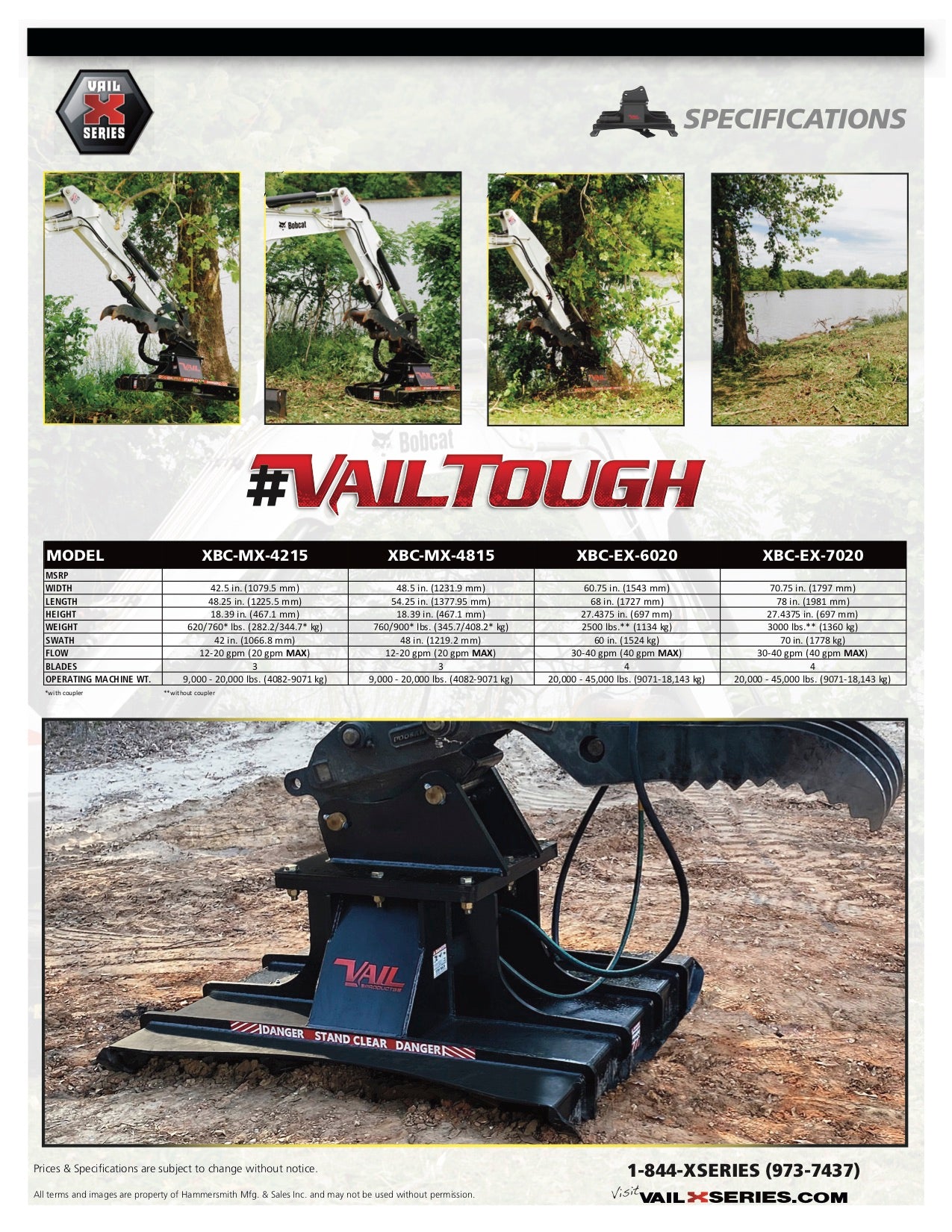 VAIL PRODUCTS MINI BRUSH CUTTERS FOR MINI EXCAVATOR
