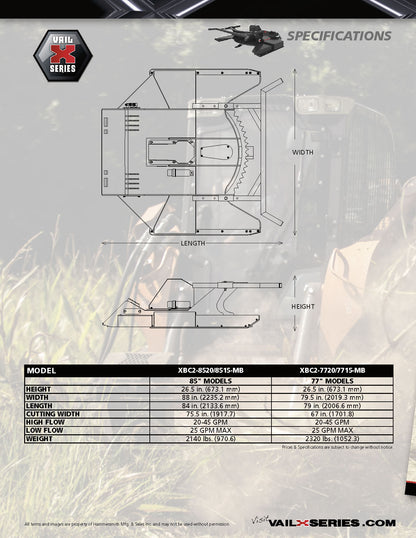 Vail Products 77" & 85" Brush Cutter | For Compact Track Loader