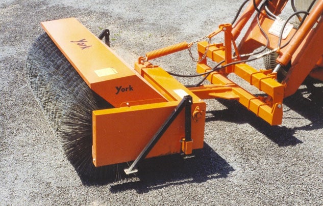 YORK- 10 ft.  HEAVY DUTY TOW- TYPE BROOM - MANUAL LIFT, ANGLE & HYDRAULIC DRIVEN