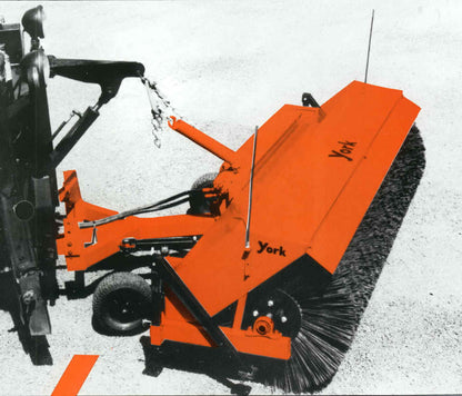 YORK- 10 ft.  HEAVY DUTY TOW- TYPE BROOM - MANUAL LIFT, ANGLE & HYDRAULIC DRIVEN