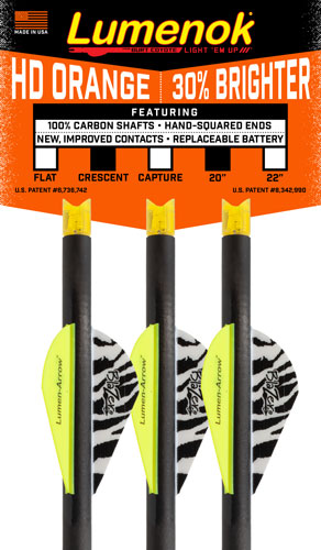 Lumenok Xbow Arrow 20" Carbon - Hd Orange Crescent Nock 3pk