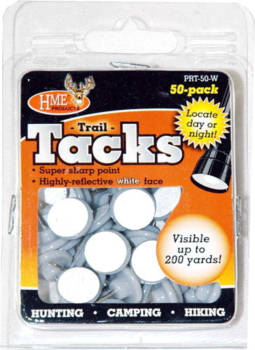 Hme Trail Tacks Reflective - Plastic White 50pk
