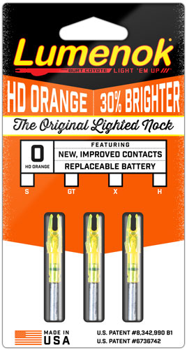 Lumenok Lighted Nock - X-series Hd Orange 3pk