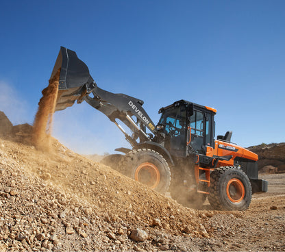 Develon | Wheel Loader | Model DL200-7 | Width 8' 4.4" | Horsepower 142.1 HP | For Construction, Agriculture, & Snow Removal