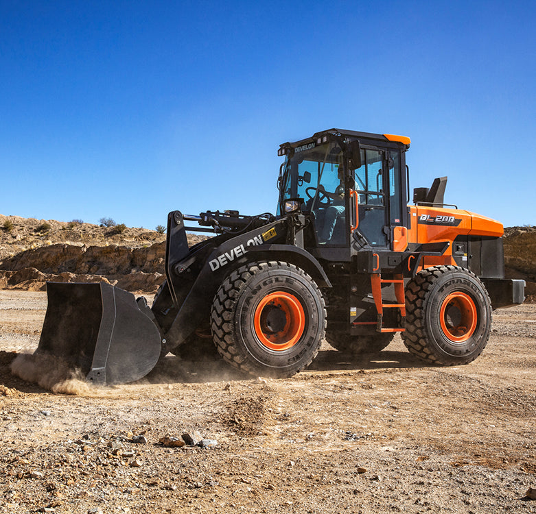 Develon | Wheel Loader | Model DL200-7 | Width 8' 4.4" | Horsepower 142.1 HP | For Construction, Agriculture, & Snow Removal