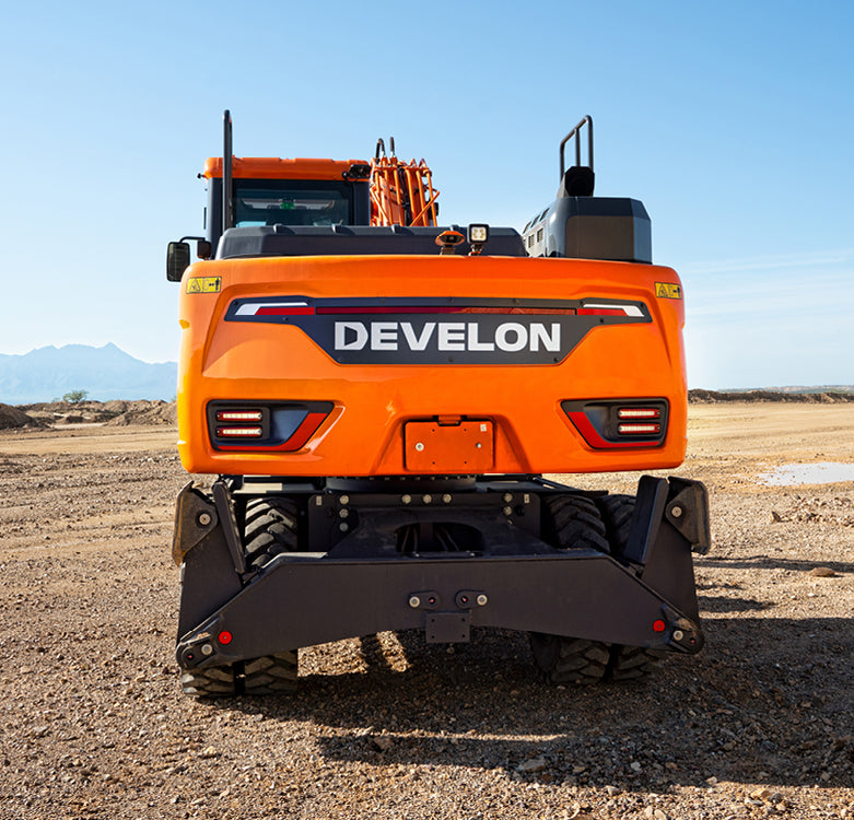 Develon | Wheel Excavator | Model DX140W-7 | Dig Depth 14' 9" | 129.1 hp | 17.3 Tons | For Construction & Roadwork & Urban Excavation