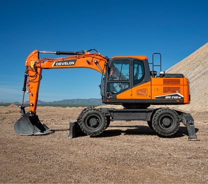 Develon | Wheel Excavator | Model DX140W-7 | Dig Depth 14' 9" | 129.1 hp | 17.3 Tons | For Construction & Roadwork & Urban Excavation