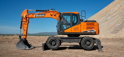 Develon | Wheel Excavator | Model DX140W-7 | Dig Depth 14' 9" | 129.1 hp | 17.3 Tons | For Construction & Roadwork & Urban Excavation