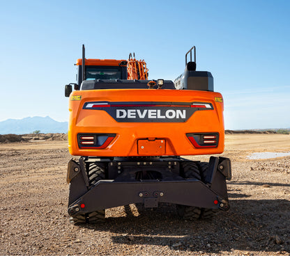 Develon | Wheel Excavator | Model DX140W-7 | Dig Depth 14' 9" | 129.1 hp | 17.3 Tons | For Construction & Roadwork & Urban Excavation
