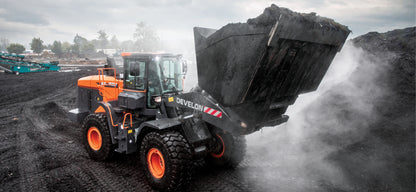 Develon | Wheel Loader | Model DL320-7 | Width 9' 6.9" | Horsepower 270.9 HP | For Construction, Material Handling, & Agriculture