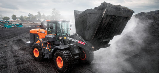 Develon | Wheel Loader | Model DL320-7 | Width 9' 6.9" | Horsepower 270.9 HP | For Construction, Material Handling, & Agriculture