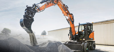 Develon | Mini Wheel Excavator | Model DX100W-7 | Dig Depth 13' 11