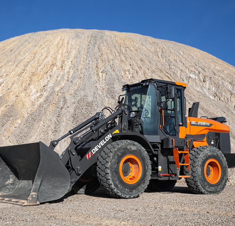 Develon | Wheel Loader | Model DL250TC-7 | Width 8' 11.8" | Horsepower 171.6 HP | For Construction, Agriculture, & Material Handling