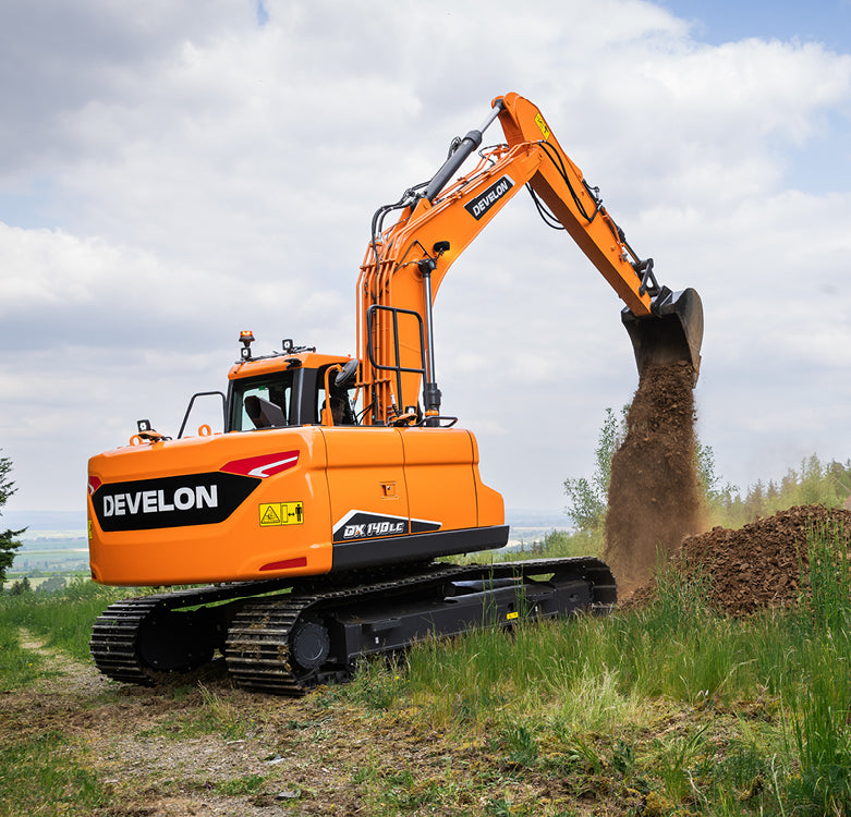 Develon | Crawler Excavator | Model DX140LC-7K | Dig Depth 20' 1" | 107.3 hp | 15.9 Tons | For Heavy-Duty Excavation, Trenching & Construction