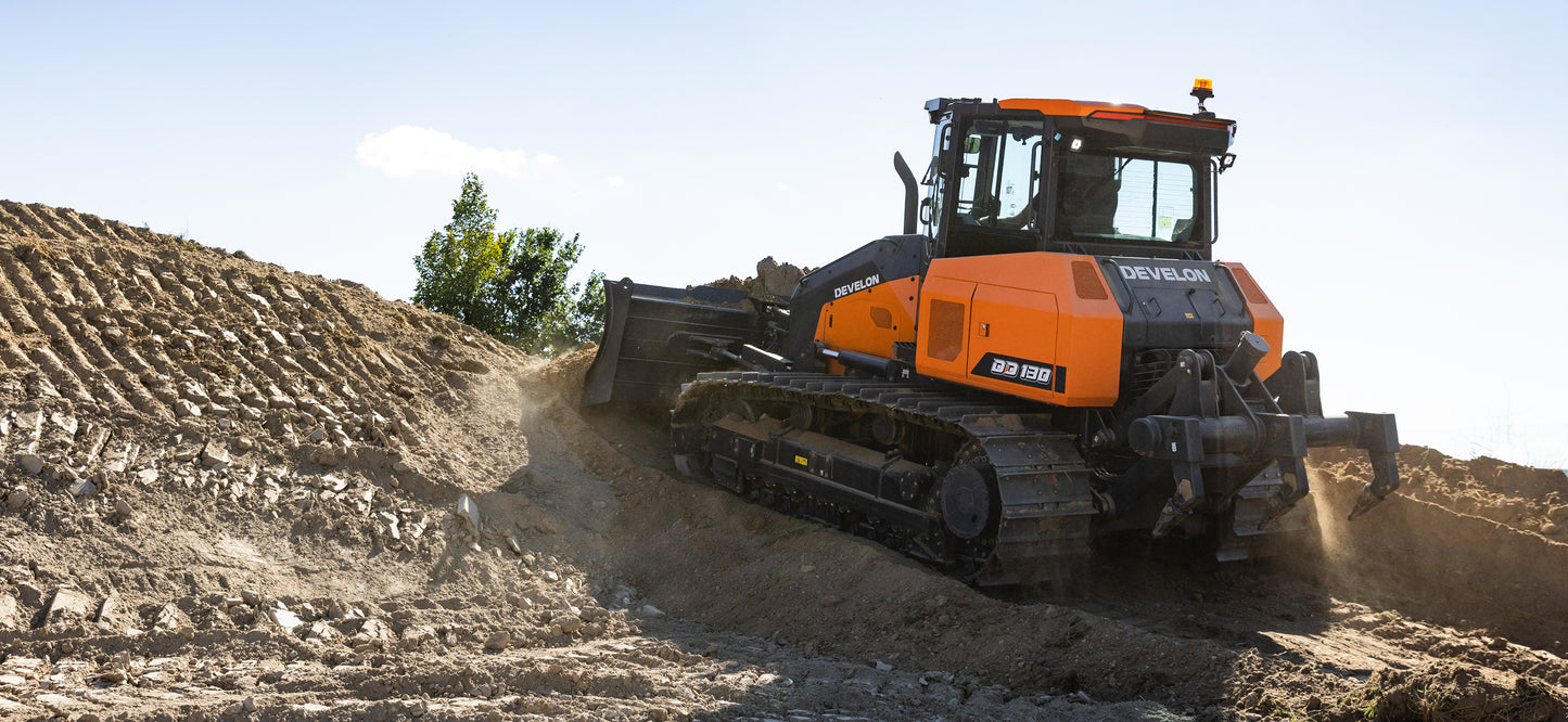 Develon | Dozer | Model DD130 XL | Width 10' 2" | Horsepower 146.1 HP | For Heavy Grading, Construction, & Site Development